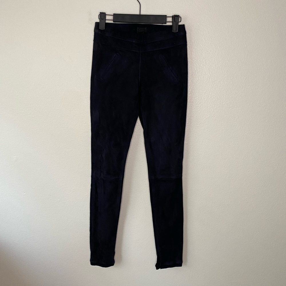 RtA 100% Lambskin Leather suede navy pull on Leggings XS